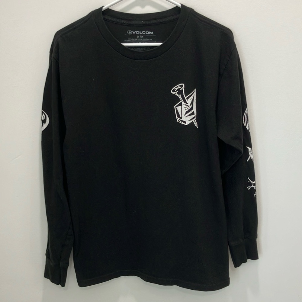 Volcom Black Long Sleeve with White Graphics